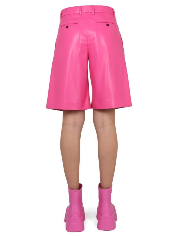 Msgm FAUX LEATHER BERMUDA SHORTS