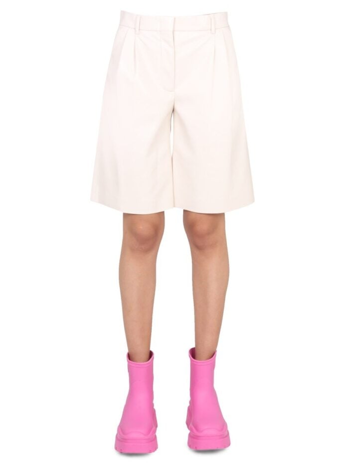 Msgm FAUX LEATHER BERMUDA SHORTS