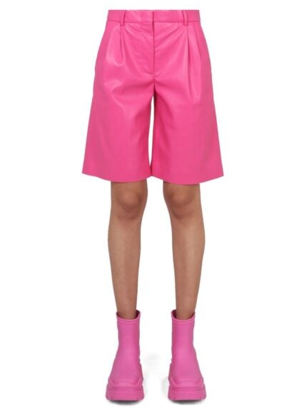 Msgm FAUX LEATHER BERMUDA SHORTS