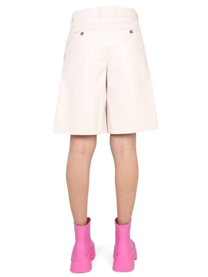 Msgm FAUX LEATHER BERMUDA SHORTS
