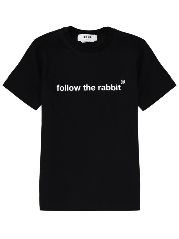 Msgm "FOLLOW THE RABBIT" T-SHIRT