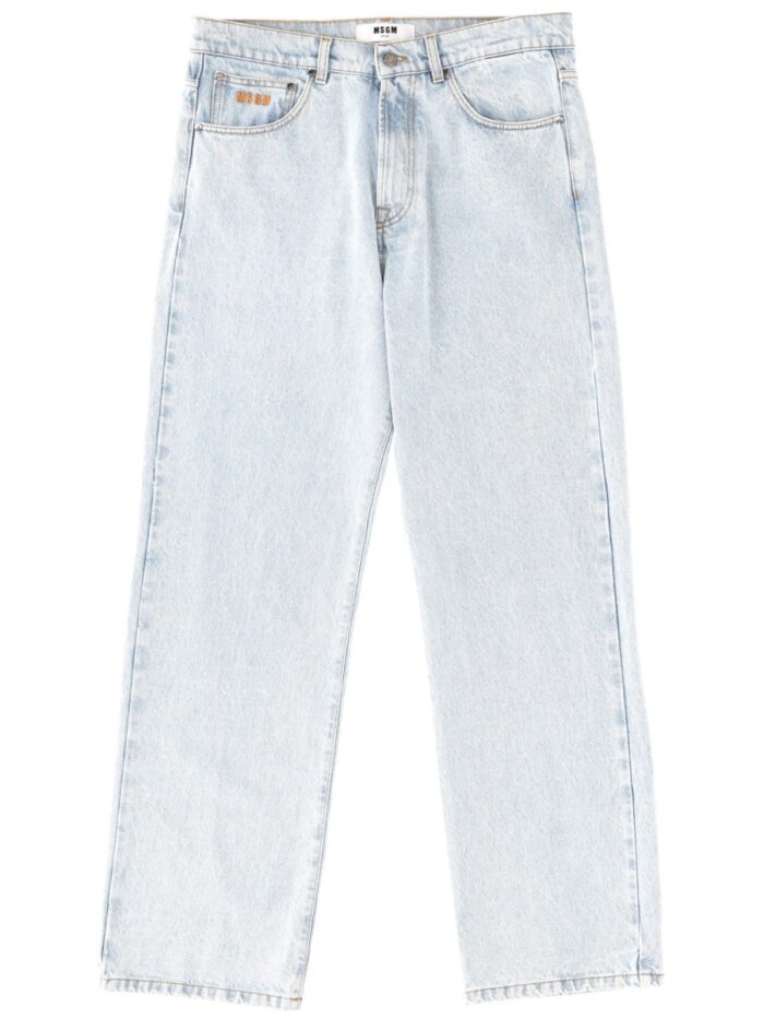 msgm jeans with embroidered logo Msgm JEANS WITH EMBROIDERED LOGO