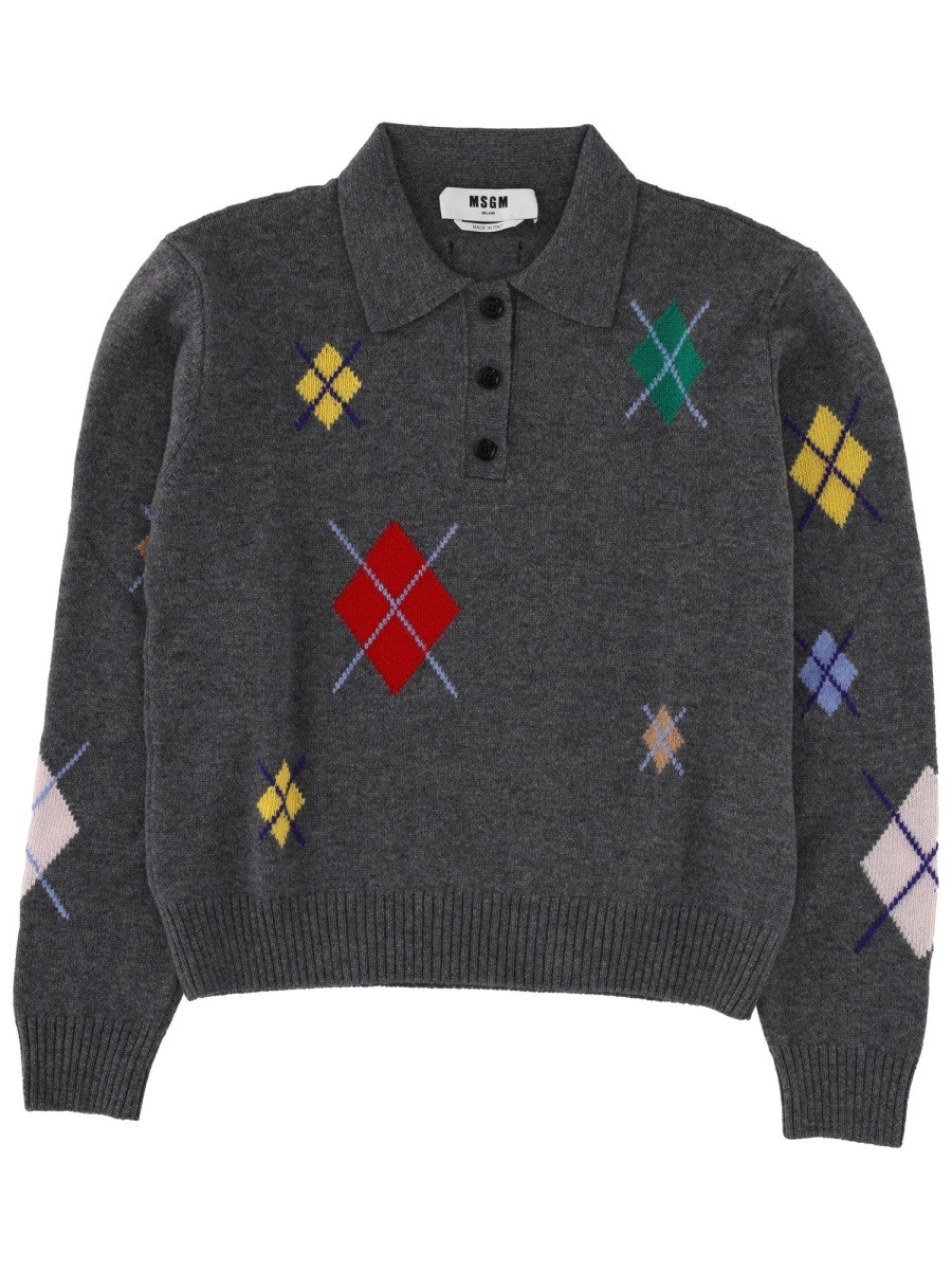 Msgm KNITTED POLO.