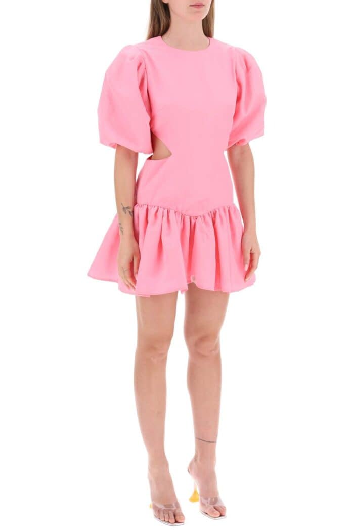 Msgm Mini Dress With Balloon Sleeves And Cut-outs