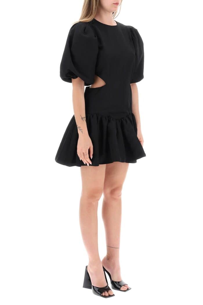 Msgm Mini Dress With Balloon Sleeves And Cut-outs