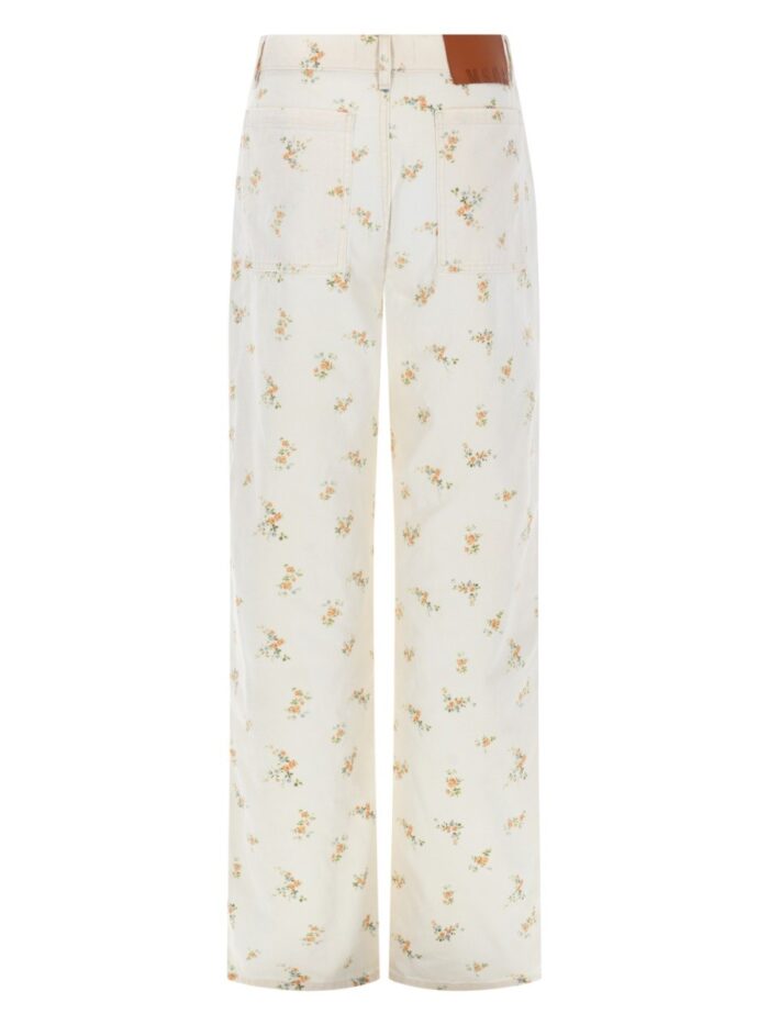 Msgm PANTALONE CON MOTIVO FLOREALE