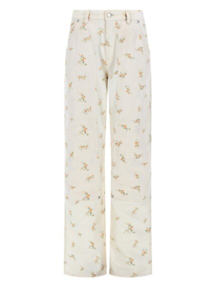 Msgm PANTALONE CON MOTIVO FLOREALE