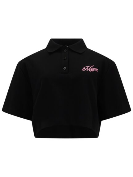 Msgm POLO CROP CON LOGO