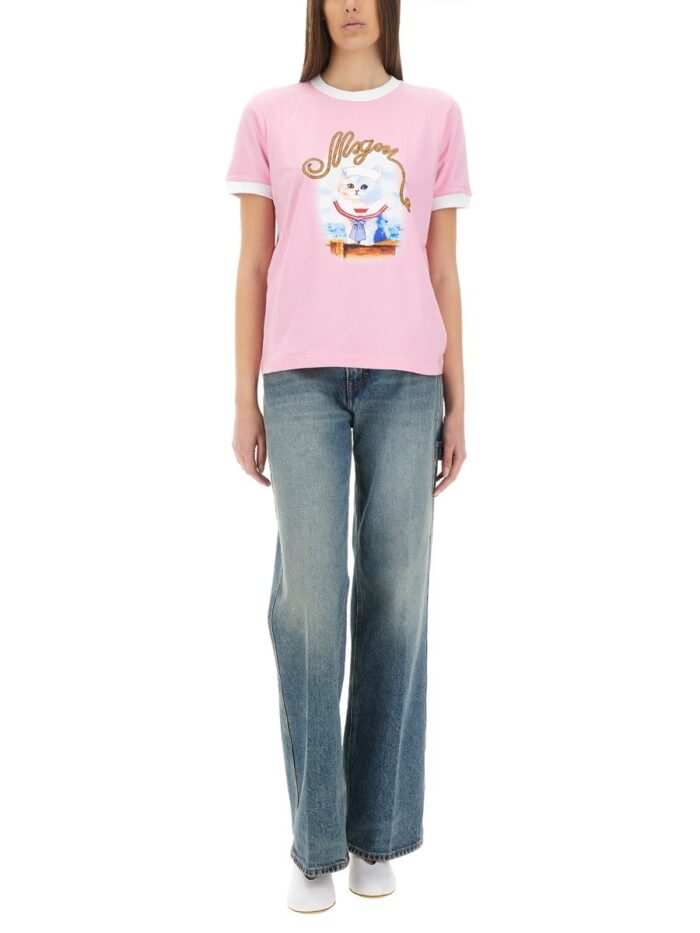 Msgm "SAILOR KITTEN" PRINT T-SHIRT
