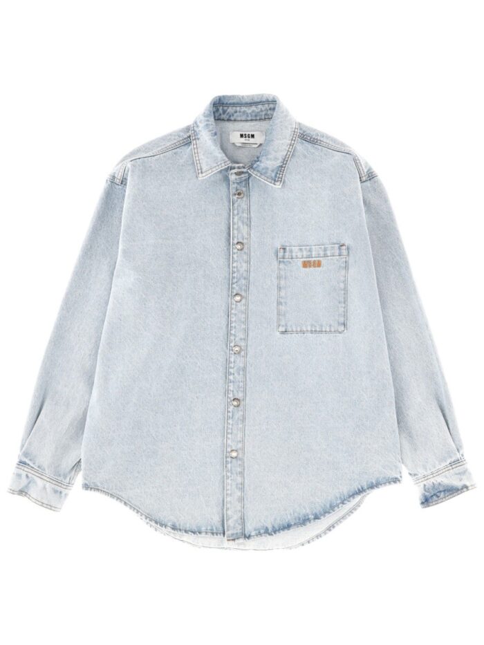 Msgm SHIRT WITH EMBROIDERED LOGO