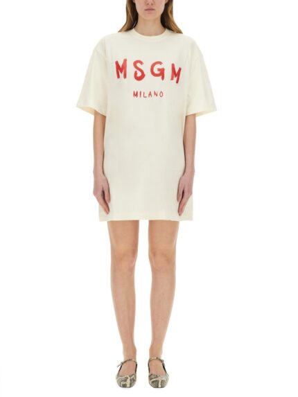 Msgm SHORT DRESS WITH LOGO