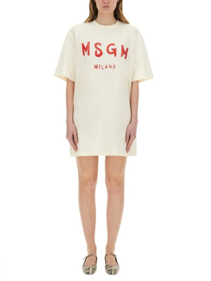 Msgm SHORT DRESS WITH LOGO