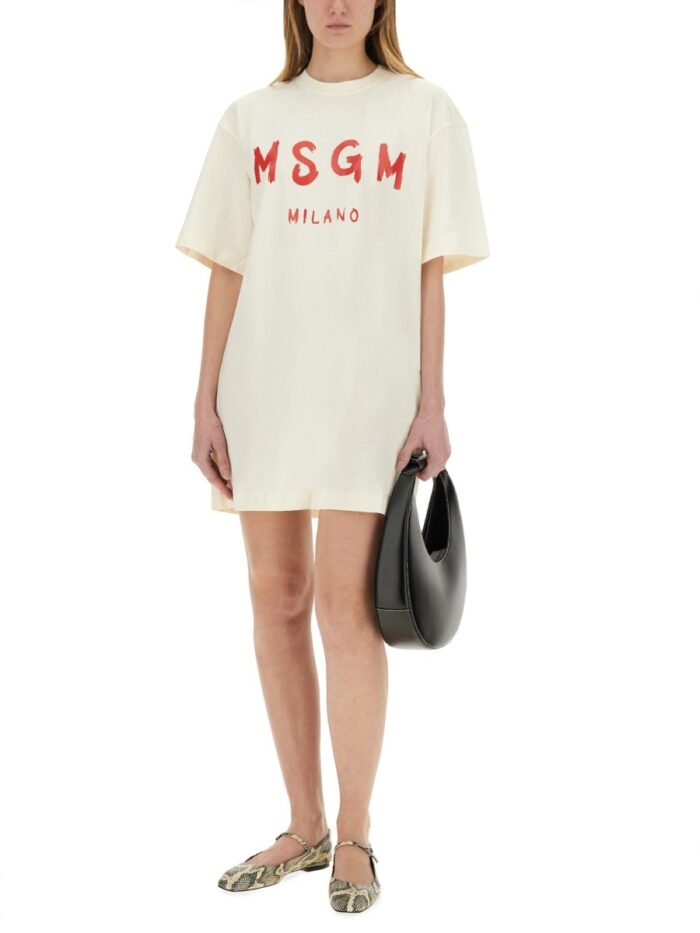Msgm SHORT DRESS WITH LOGO