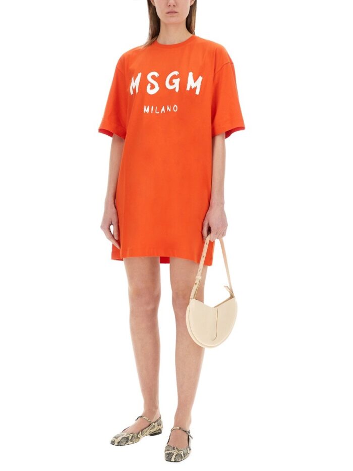 Msgm SHORT DRESS WITH LOGO