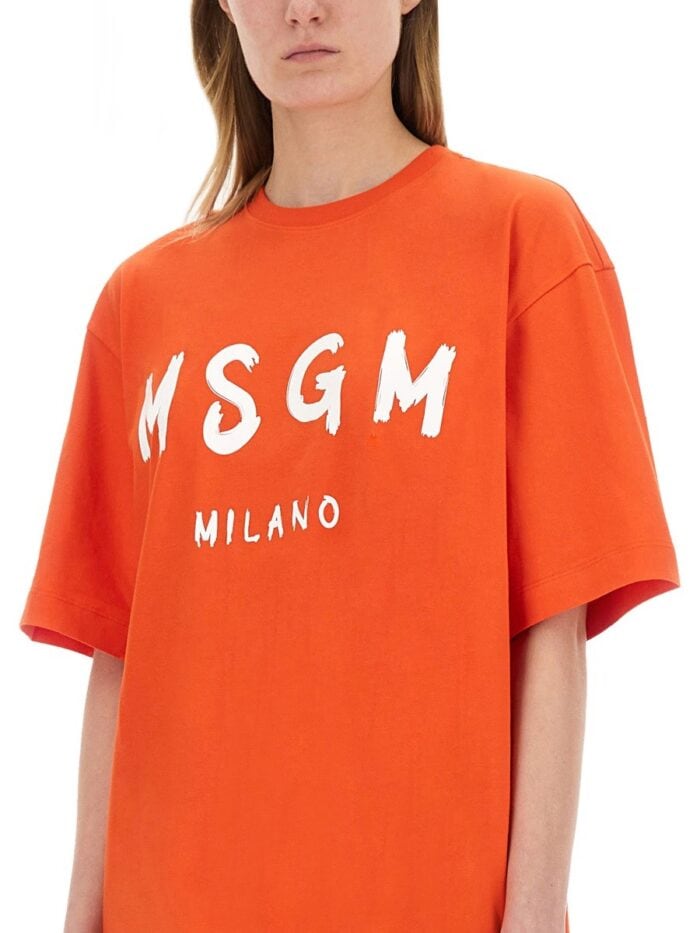 Msgm SHORT DRESS WITH LOGO