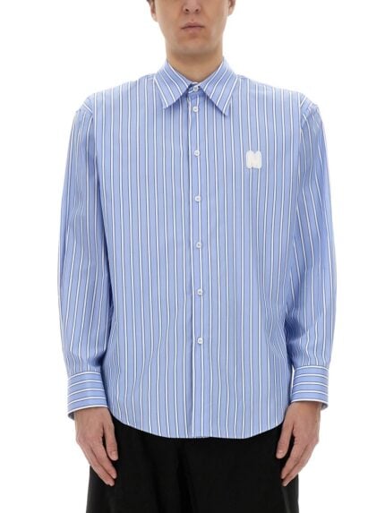Msgm STRIPED COTTON SHIRT