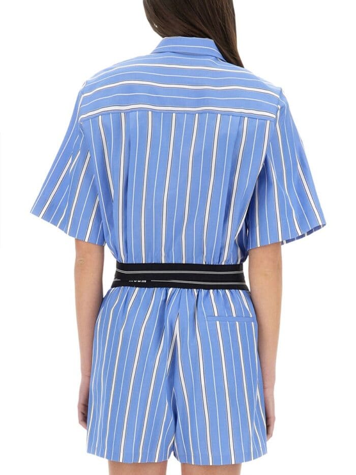 Msgm STRIPED CROPPED SHIRT