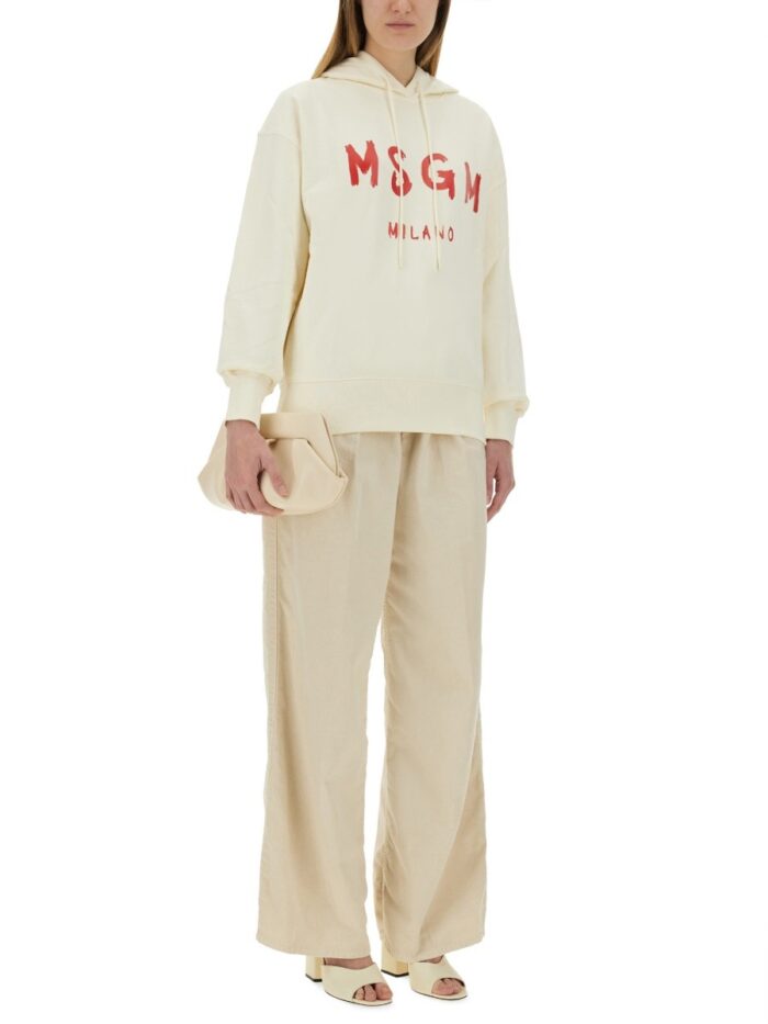 Msgm SWEATSHIRT WITH BRUSHED LOGO