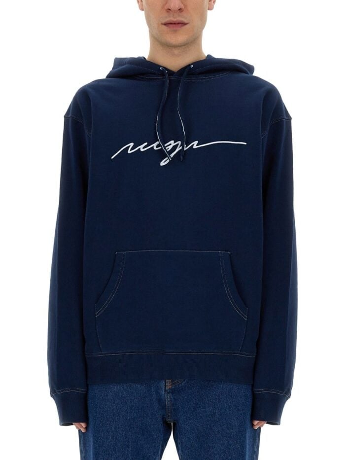 Msgm SWEATSHIRT WITH CURSIVE LOGO