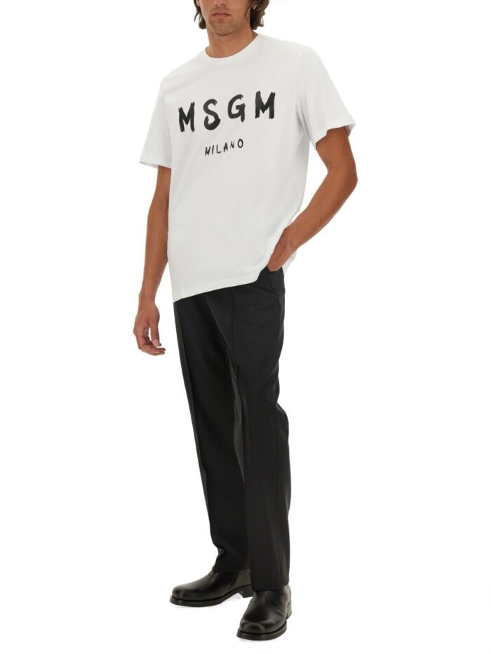 Msgm T-SHIRT CON LOGO PENNELLATO