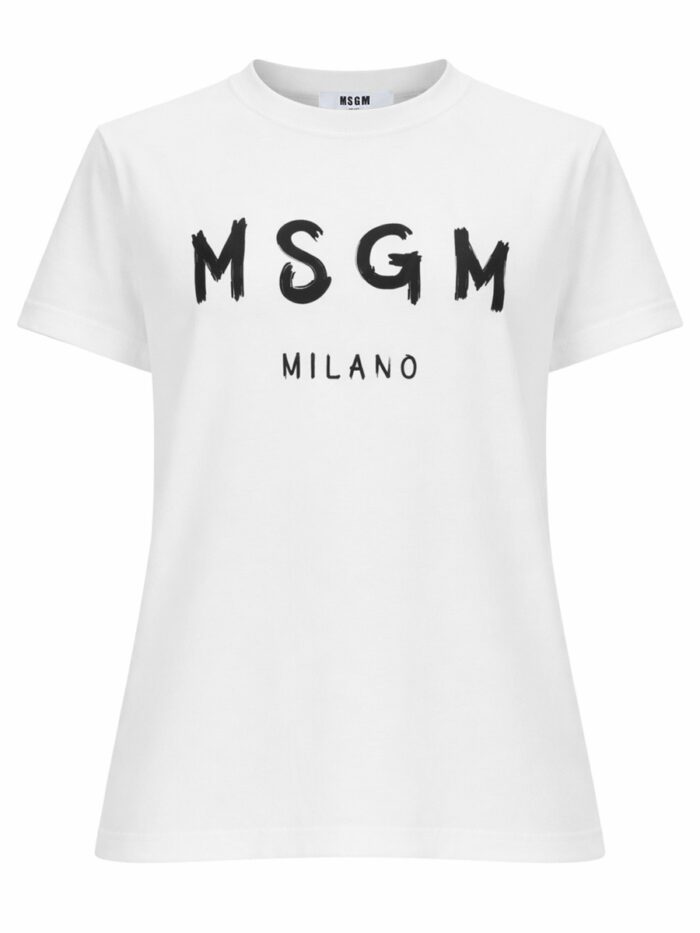 Msgm T-SHIRT CON LOGO PENNELLATO
