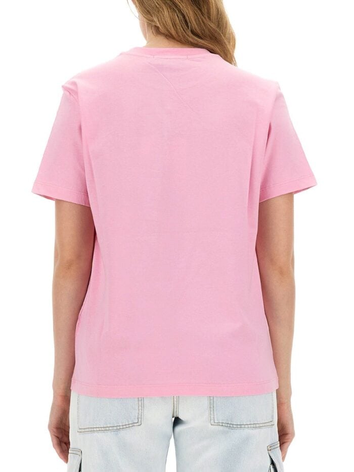 Msgm T-SHIRT WITH BRUSHED LOGO