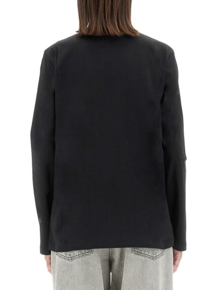 Msgm T-SHIRT WITH BRUSHED LOGO