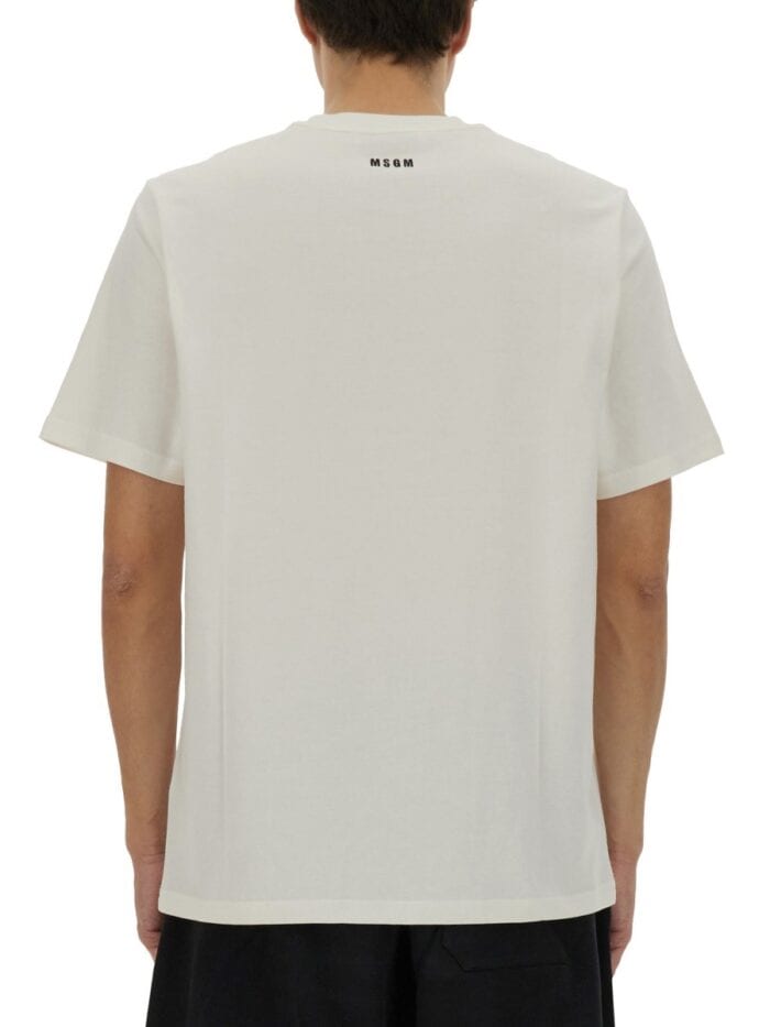 Msgm T-SHIRT WITH EMBROIDERED LOGO