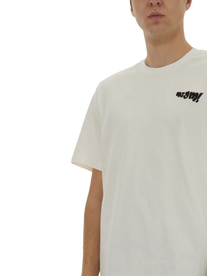 Msgm T-SHIRT WITH EMBROIDERED LOGO