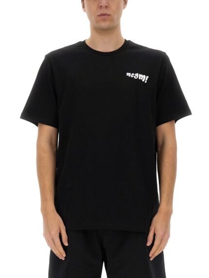 Msgm T-SHIRT WITH EMBROIDERED LOGO