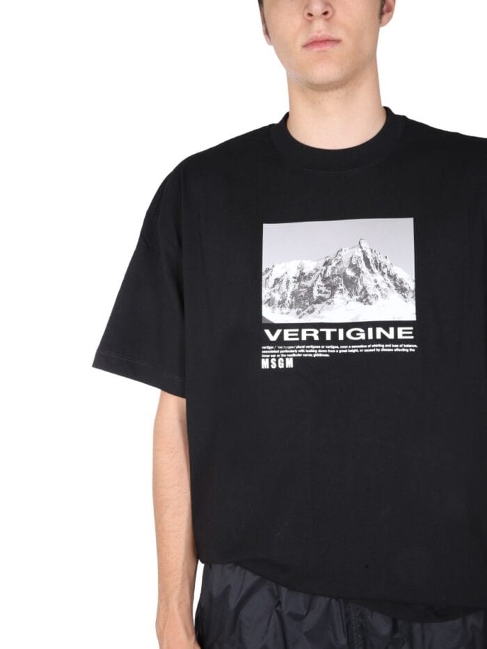 Msgm T-SHIRT WITH VERTIGO PRINT