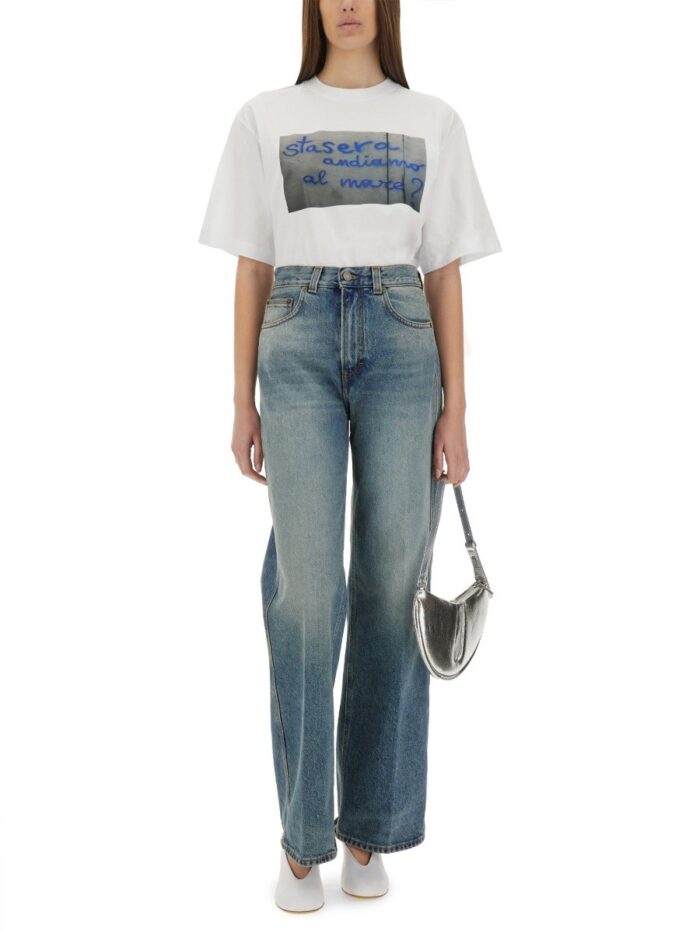 Msgm "TONIGHT WE GO TO THE BEACH" T-SHIRT