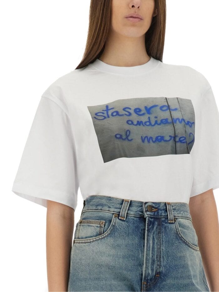 Msgm "TONIGHT WE GO TO THE BEACH" T-SHIRT