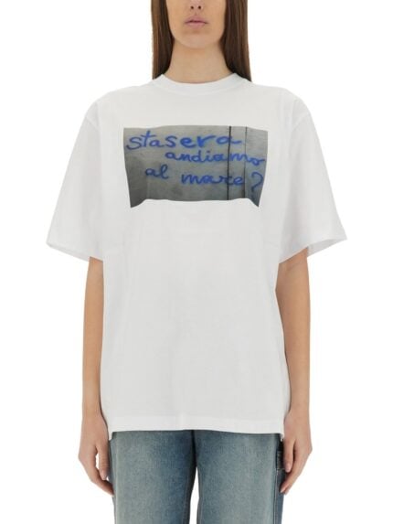 Msgm "TONIGHT WE GO TO THE BEACH" T-SHIRT