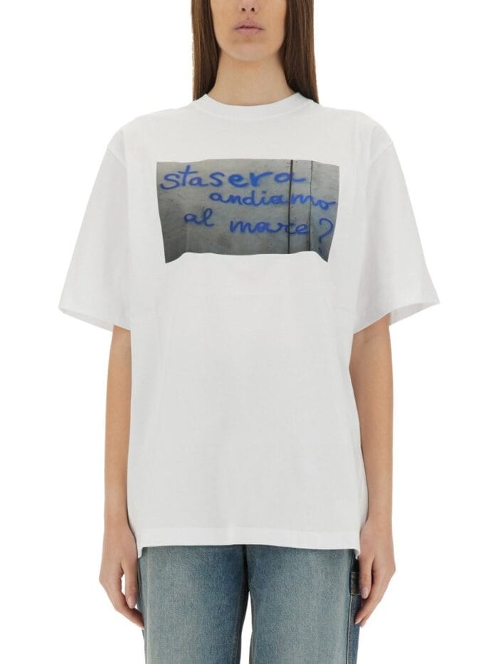 Msgm "TONIGHT WE GO TO THE BEACH" T-SHIRT