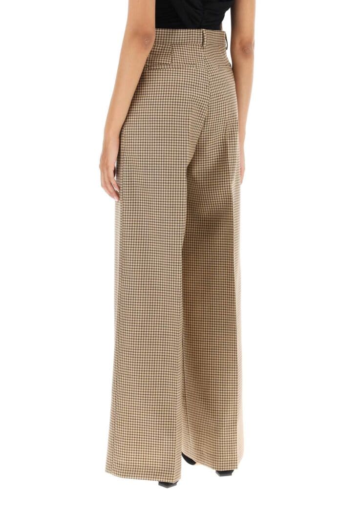 Msgm Wide Leg Pants With Check Motif