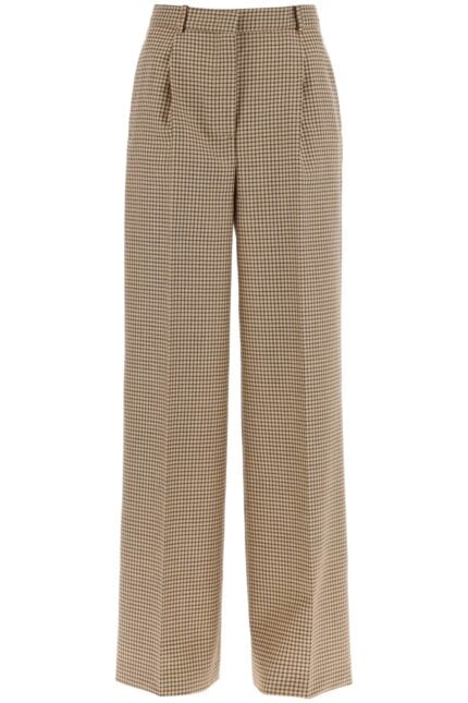 Msgm Wide Leg Pants With Check Motif