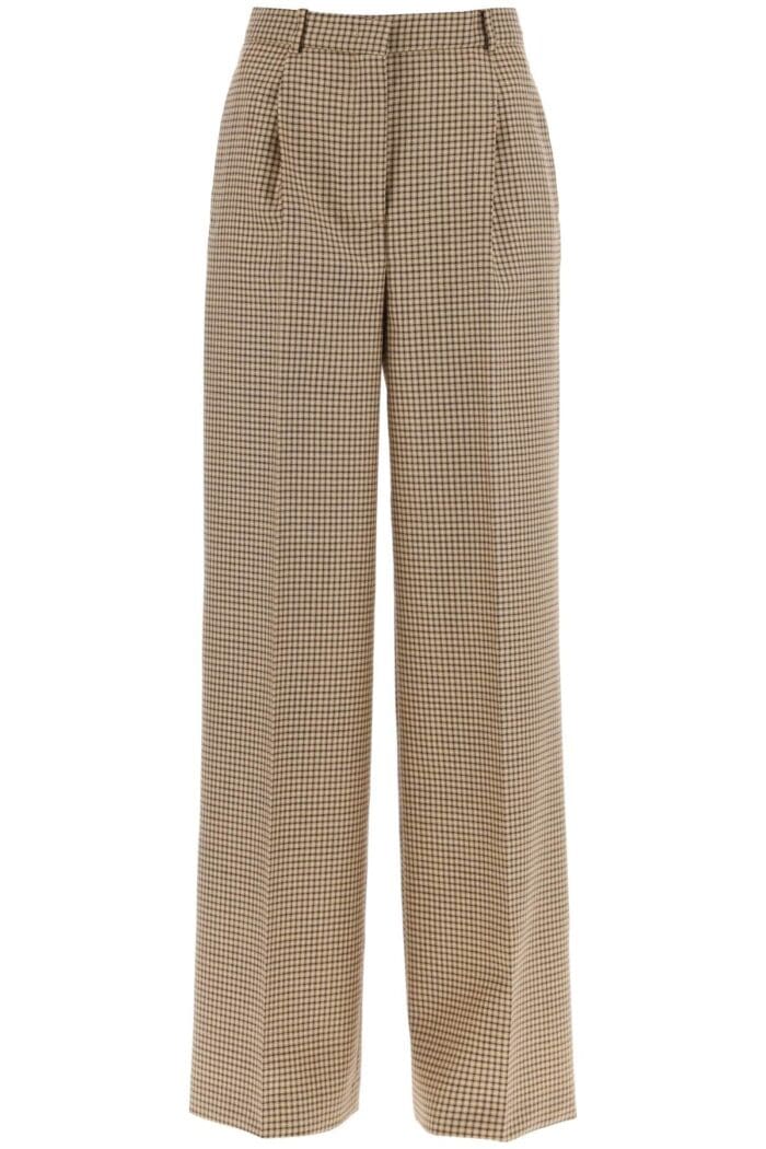 Msgm Wide Leg Pants With Check Motif