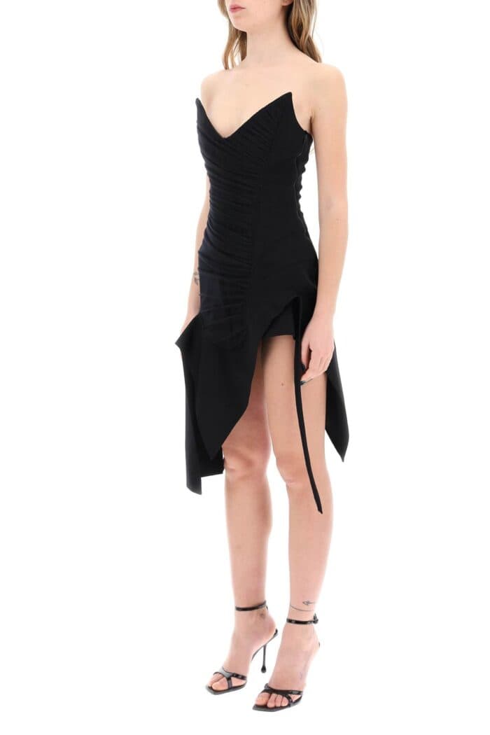 MUGLER Asymmetric Mini Bustier Dress