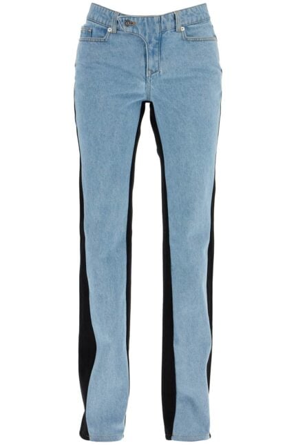 MUGLER Bicolor Straight Leg Jeans With Two