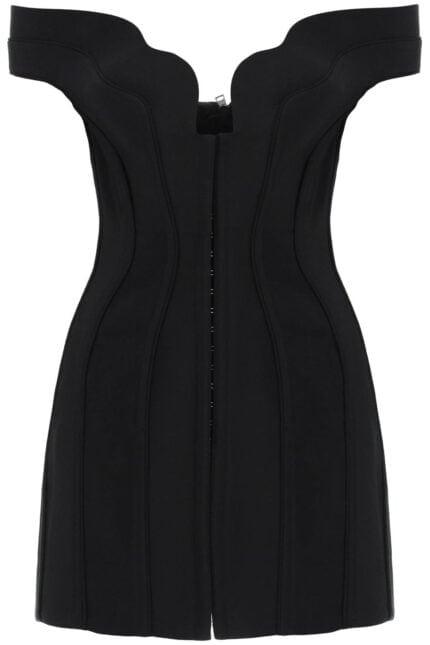 Mugler Bustier Dress With Wavy Neckline