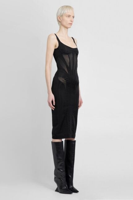 MUGLER Corseted Lingerie Midi Dress