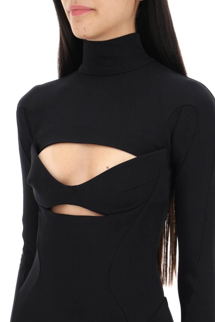 MUGLER Cut-out Bust Mini Dress