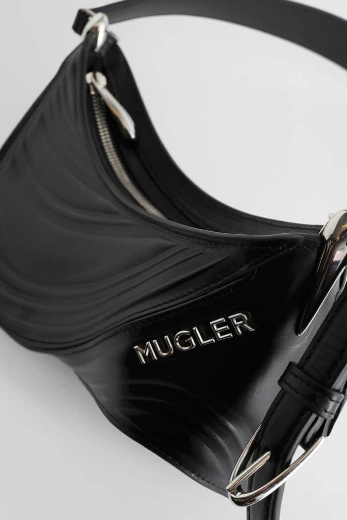 MUGLER Embossed Spiral Curve 01 Top Handle Bag