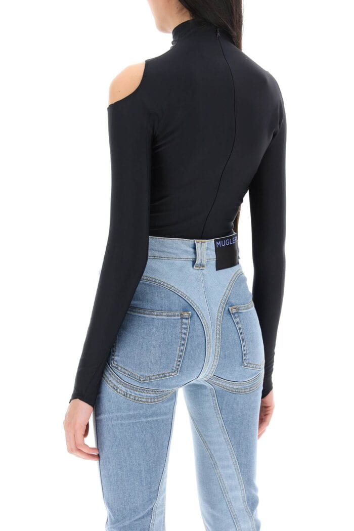 MUGLER Long Sleeve Illusion Bodysuit