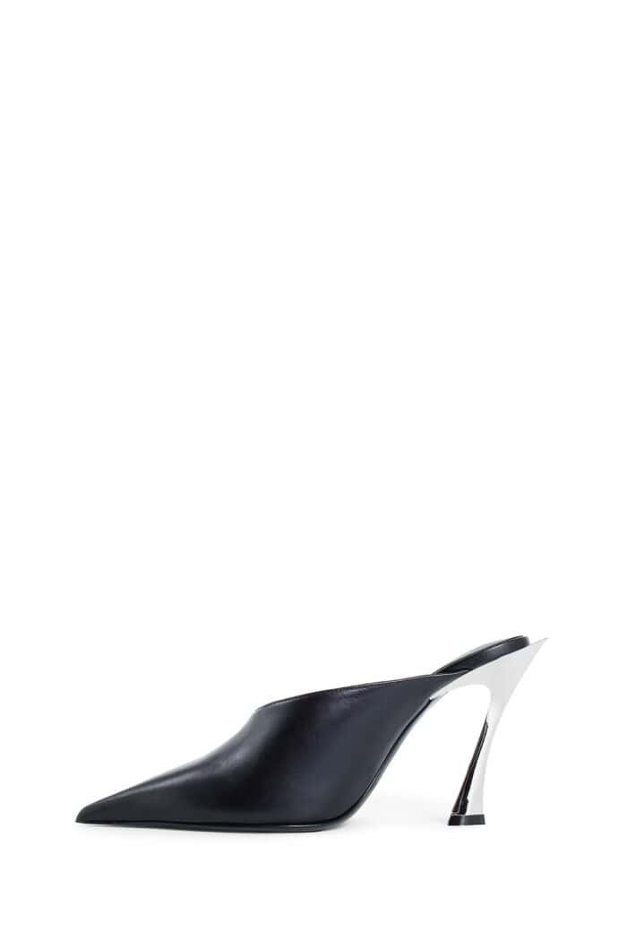 MUGLER Nappa Fang Heel Mules