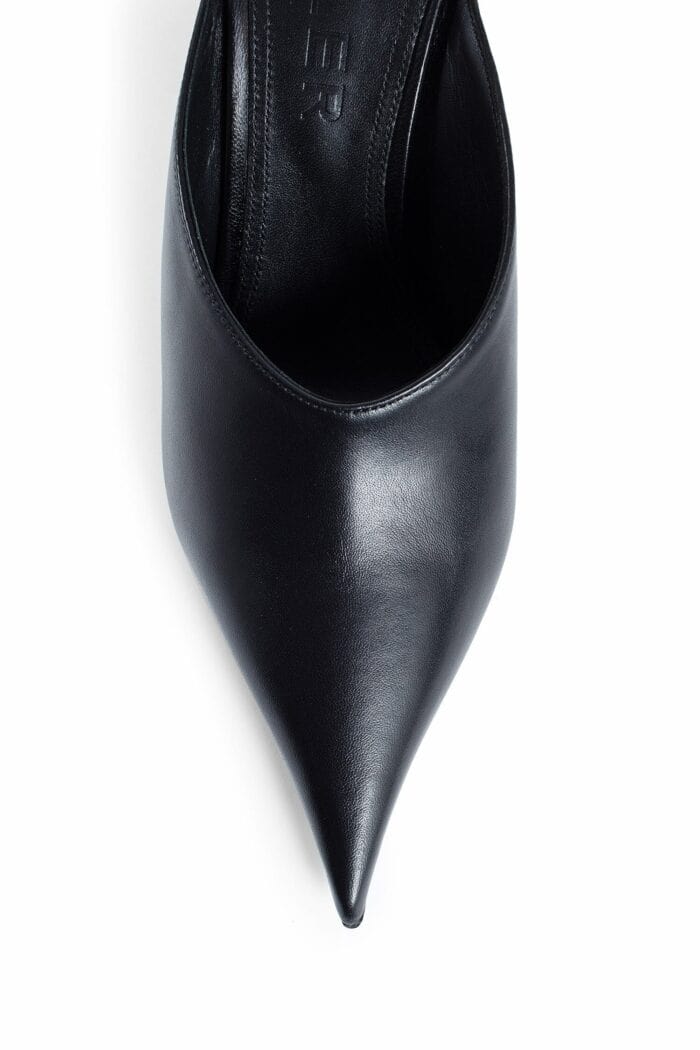 MUGLER Nappa Fang Heel Mules