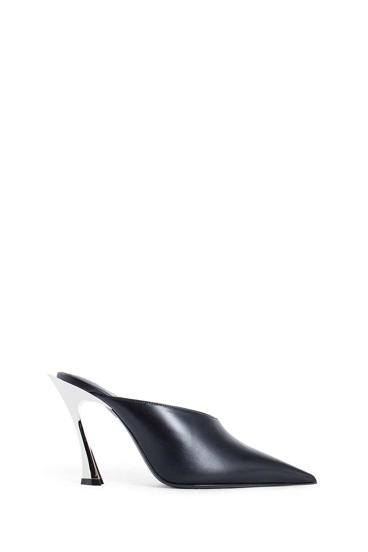 MUGLER Nappa Fang Heel Mules