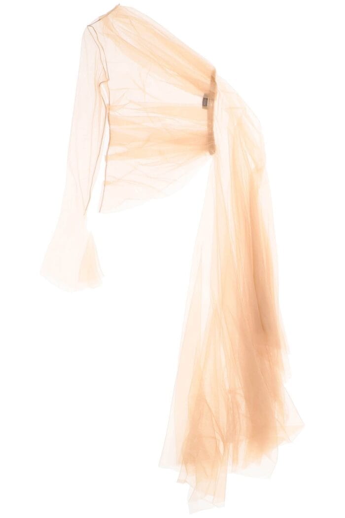 MUGLER One-shoulder Tulle