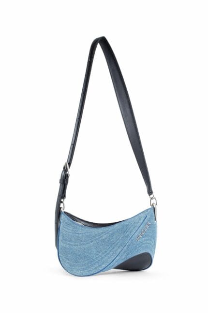 MUGLER Spiral Curve 01 Embosed Denim Small Bag